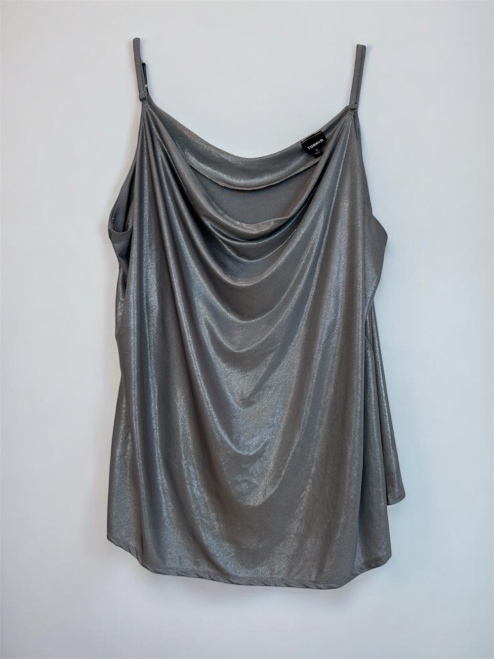 TORRID Silver Liquid Shine Cowl Neck Cami/Tank Size 4 / 4XL
